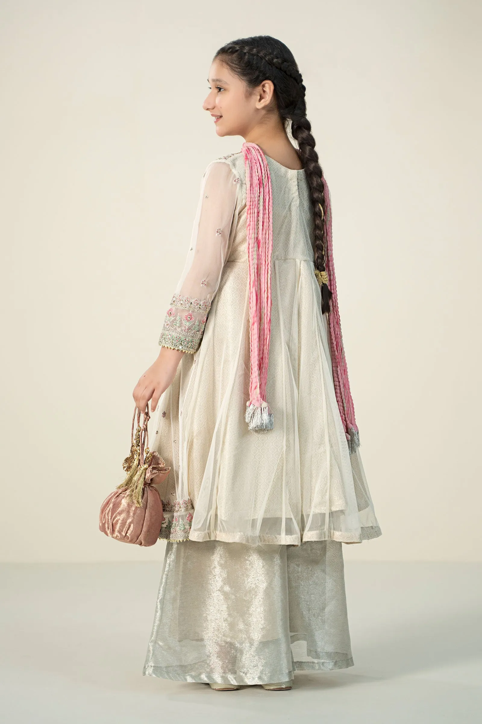 3 Piece Embroidered Net Suit | MKS-W24-18