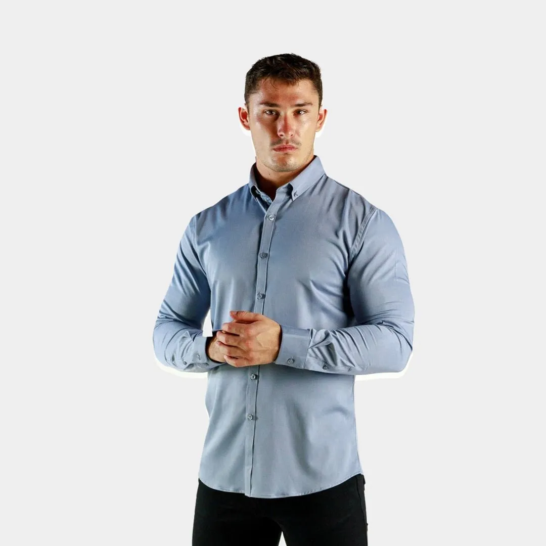 Bamboo Satin Stretch Shirt - Silver