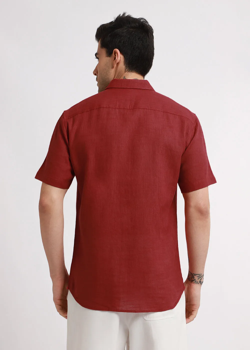 Batiste Red Linen Shirt