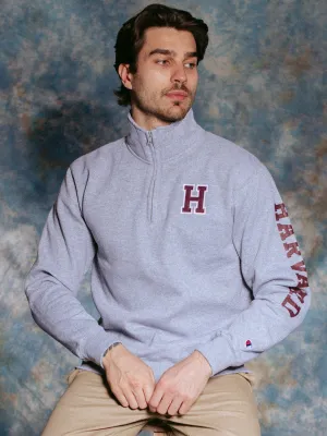 CHAMPION 1/4 ZIP HARVARD UNIVERSITY SWEATER - CLEARANCE