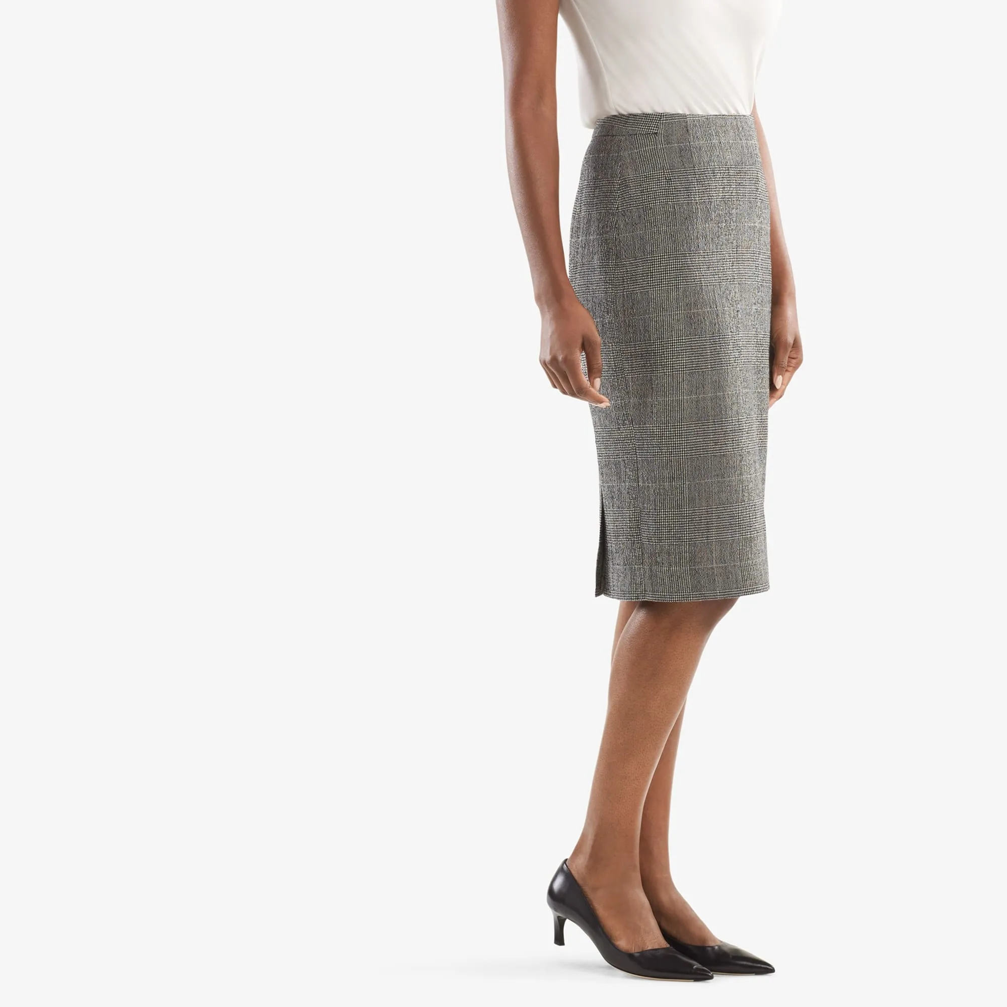 Cobble Hill Skirt - Stretch Check :: Cream / Black