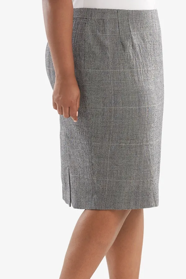 Cobble Hill Skirt - Stretch Check :: Cream / Black