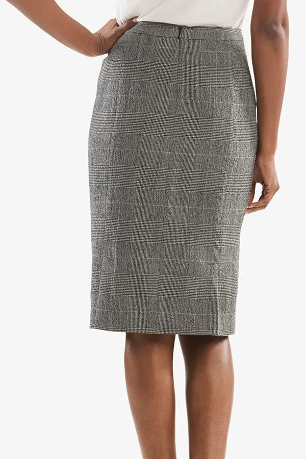 Cobble Hill Skirt - Stretch Check :: Cream / Black