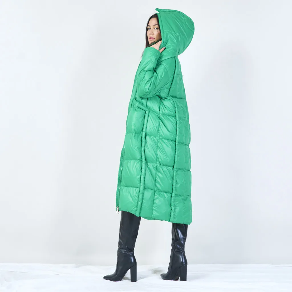 Cozy quilted duck down coat with fur collar wholesale