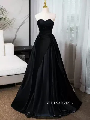 Elegant Black Sweetheart Prom Dress Cheap Evening Gowns TKL3022