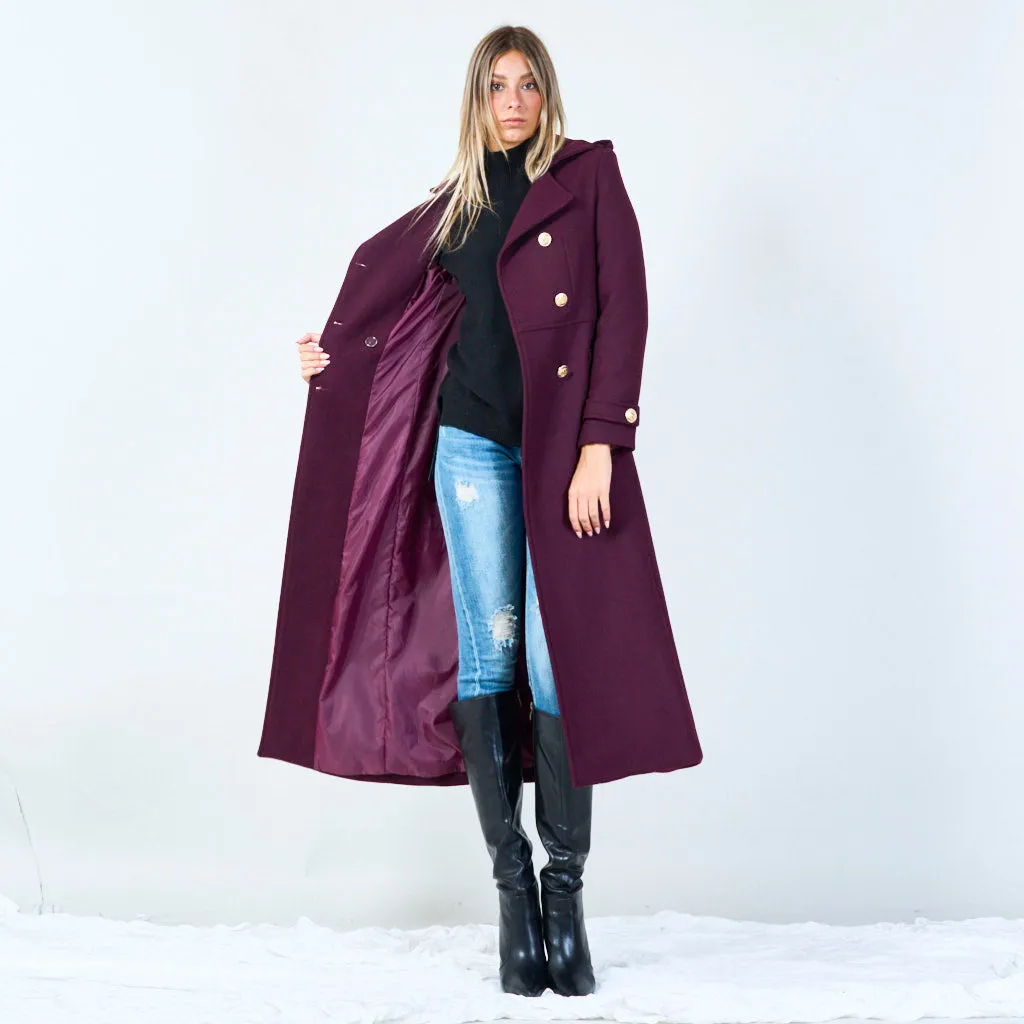 Elegant double-breasted long coat wholesale