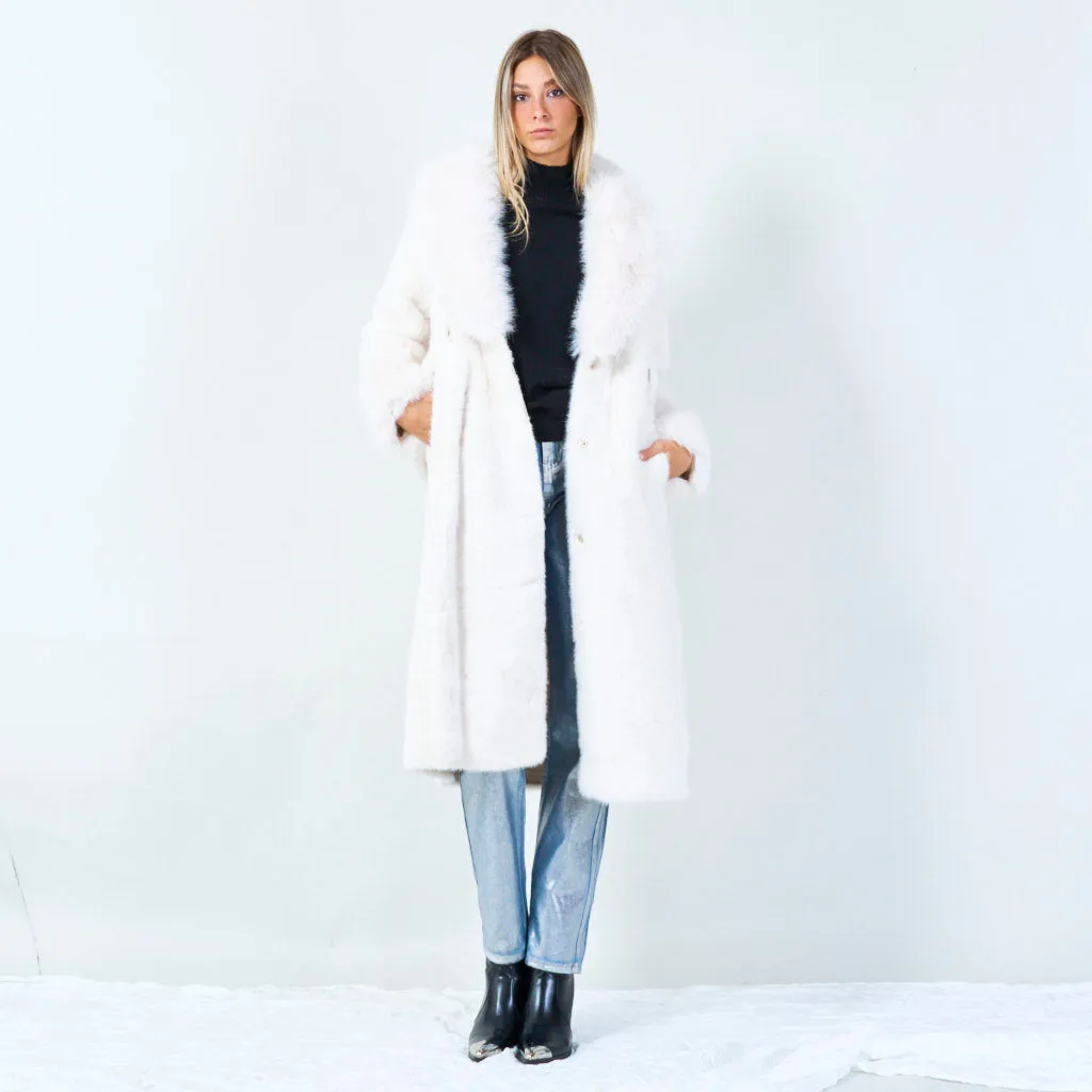 Elegant long coat with belt wholesale