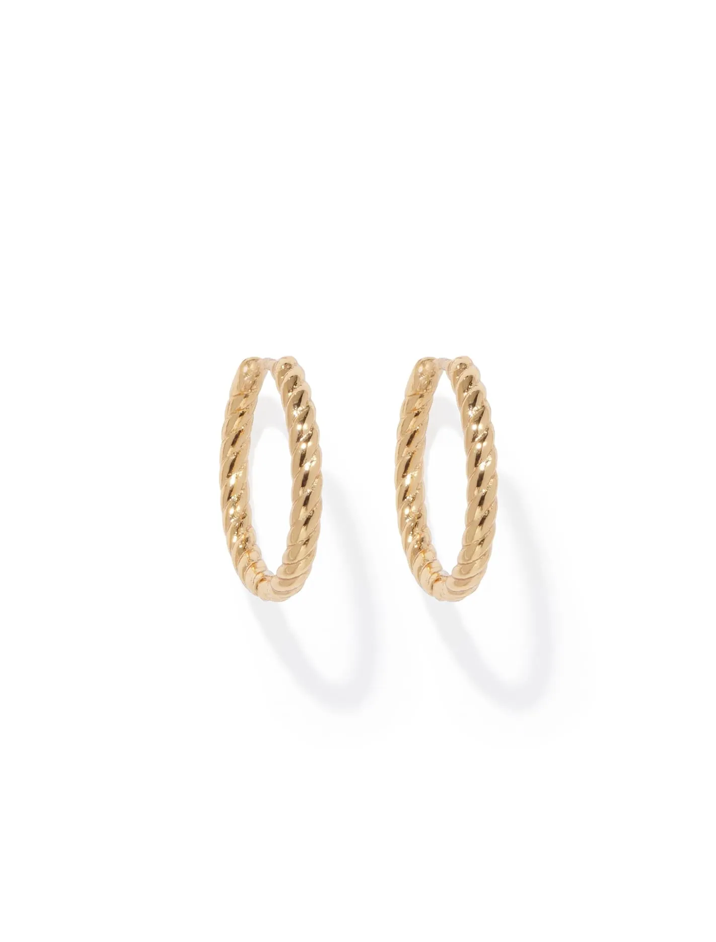 Emma Real Plated Twist Hoop Earrings