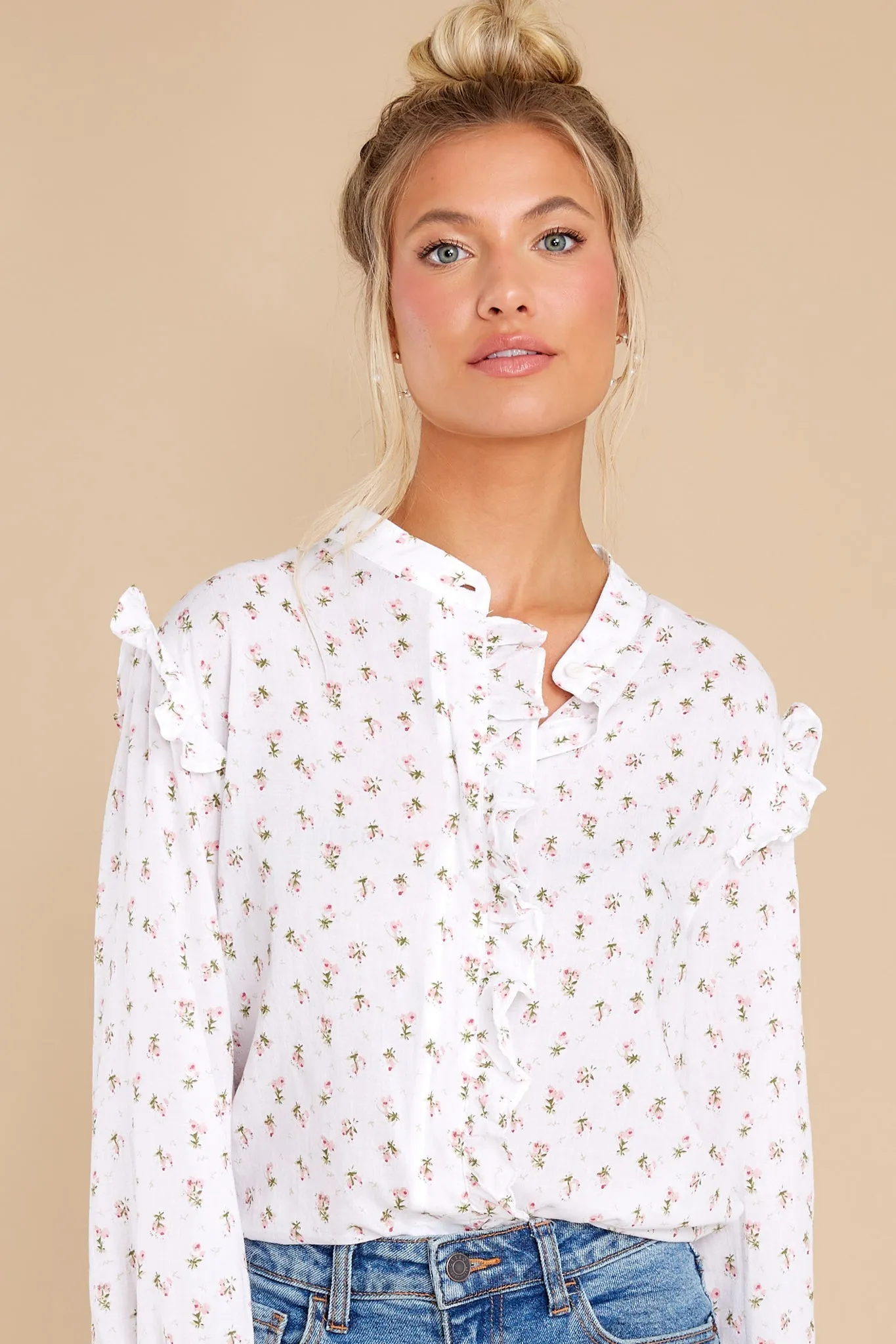 Face The Music Pink Floral Print Top