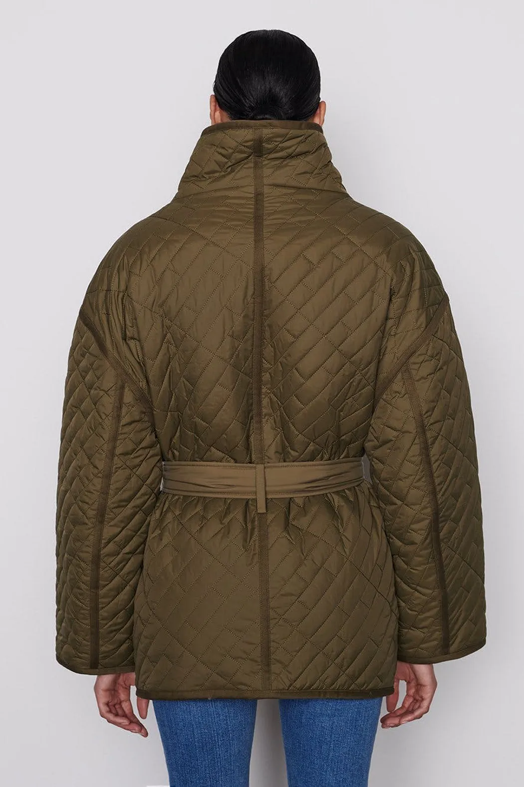 Frame - Quilted Drape Neck Jacket