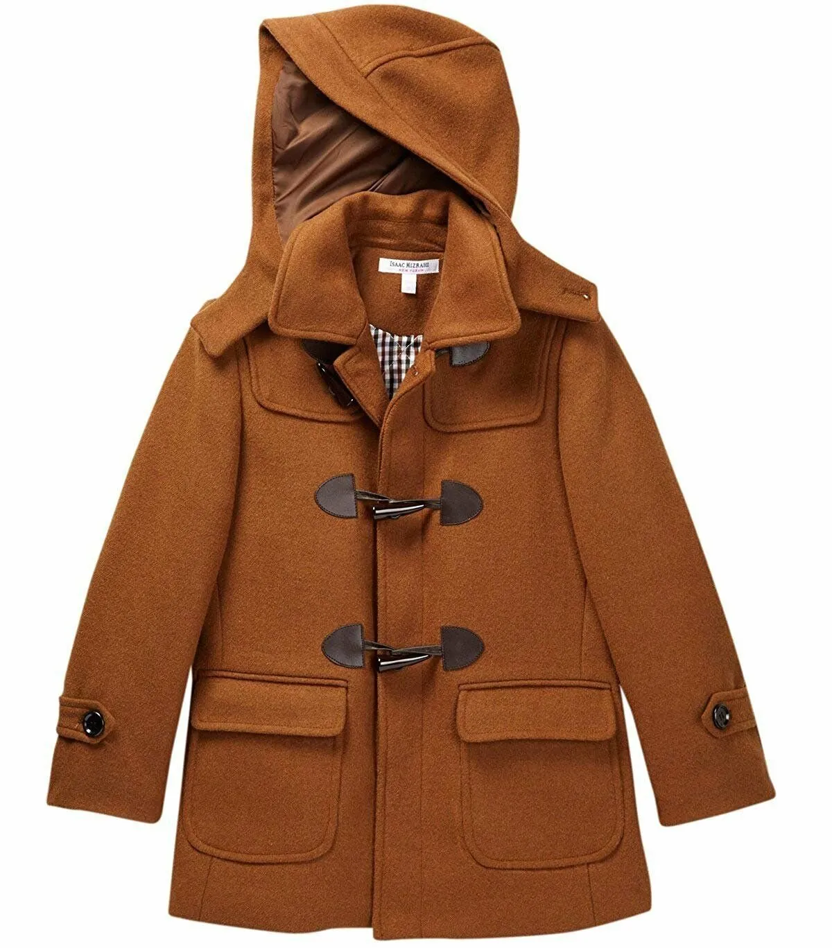 Isaac Mizrahi Boy's 2-20 Solid Wool Toggle Coat with Removble Hood - Colors