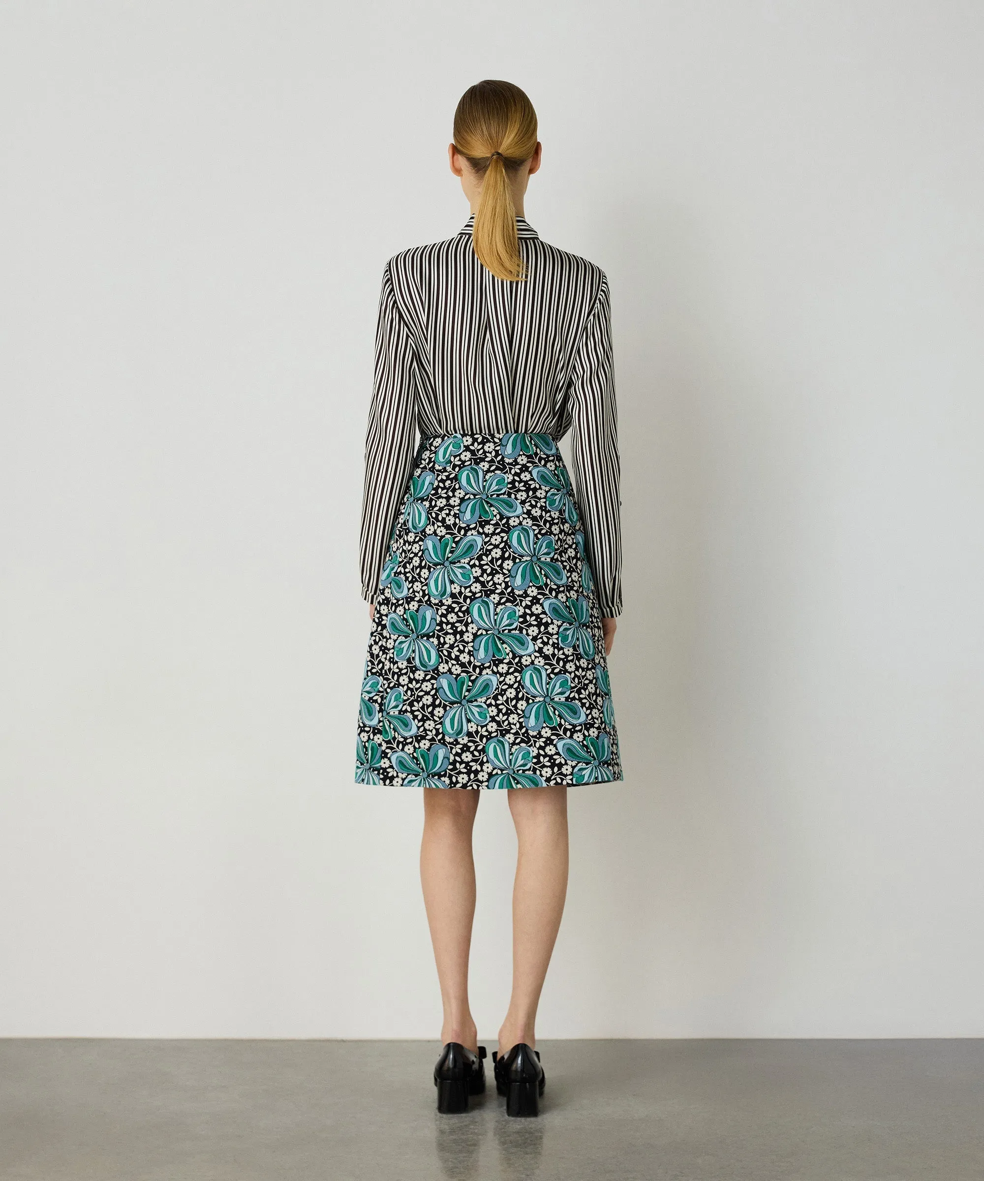 Machka Jacquard Bell Skirt Green