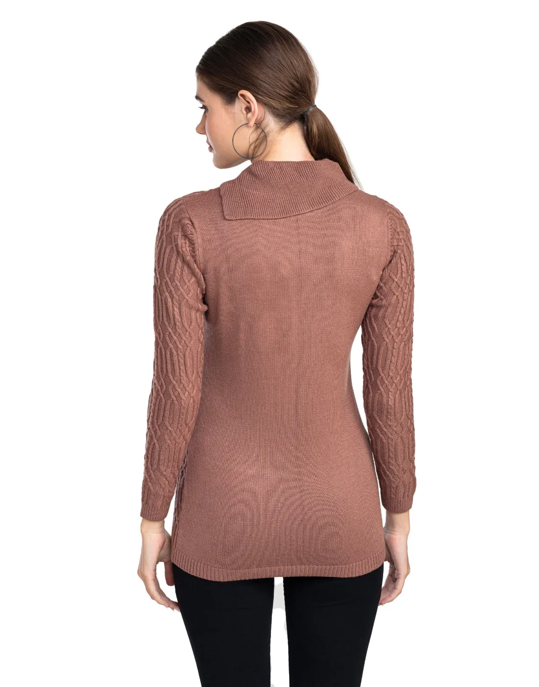 Moda Elementi Knitted sweaters pullover styles Brown