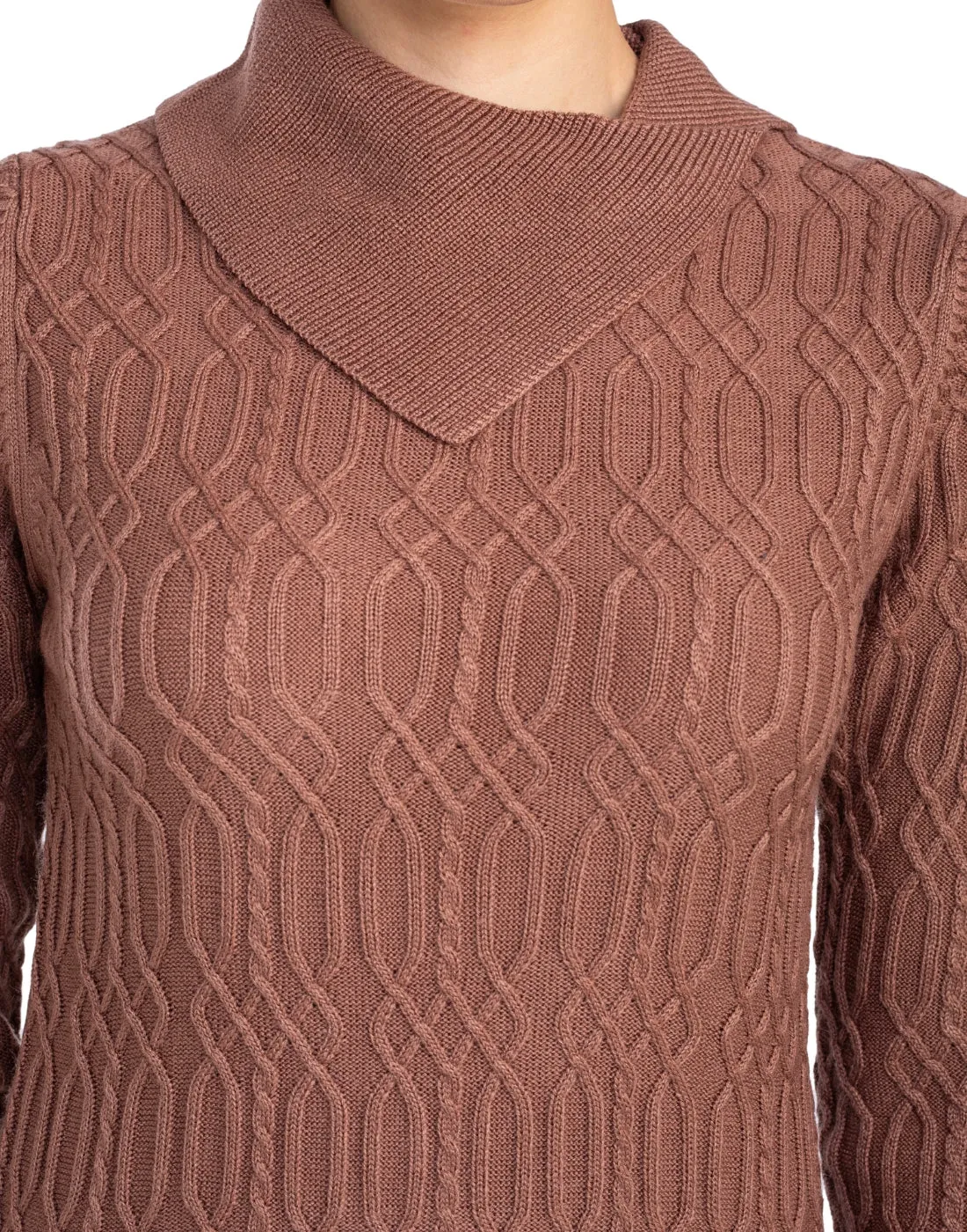 Moda Elementi Knitted sweaters pullover styles Brown