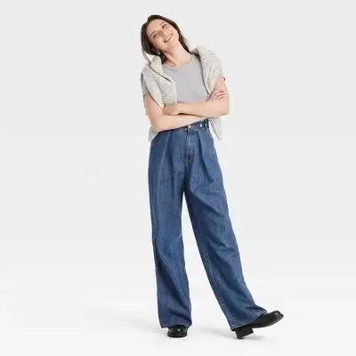 Open Box - Women's High-Rise Two Way Denim Trousers - Universal Thread