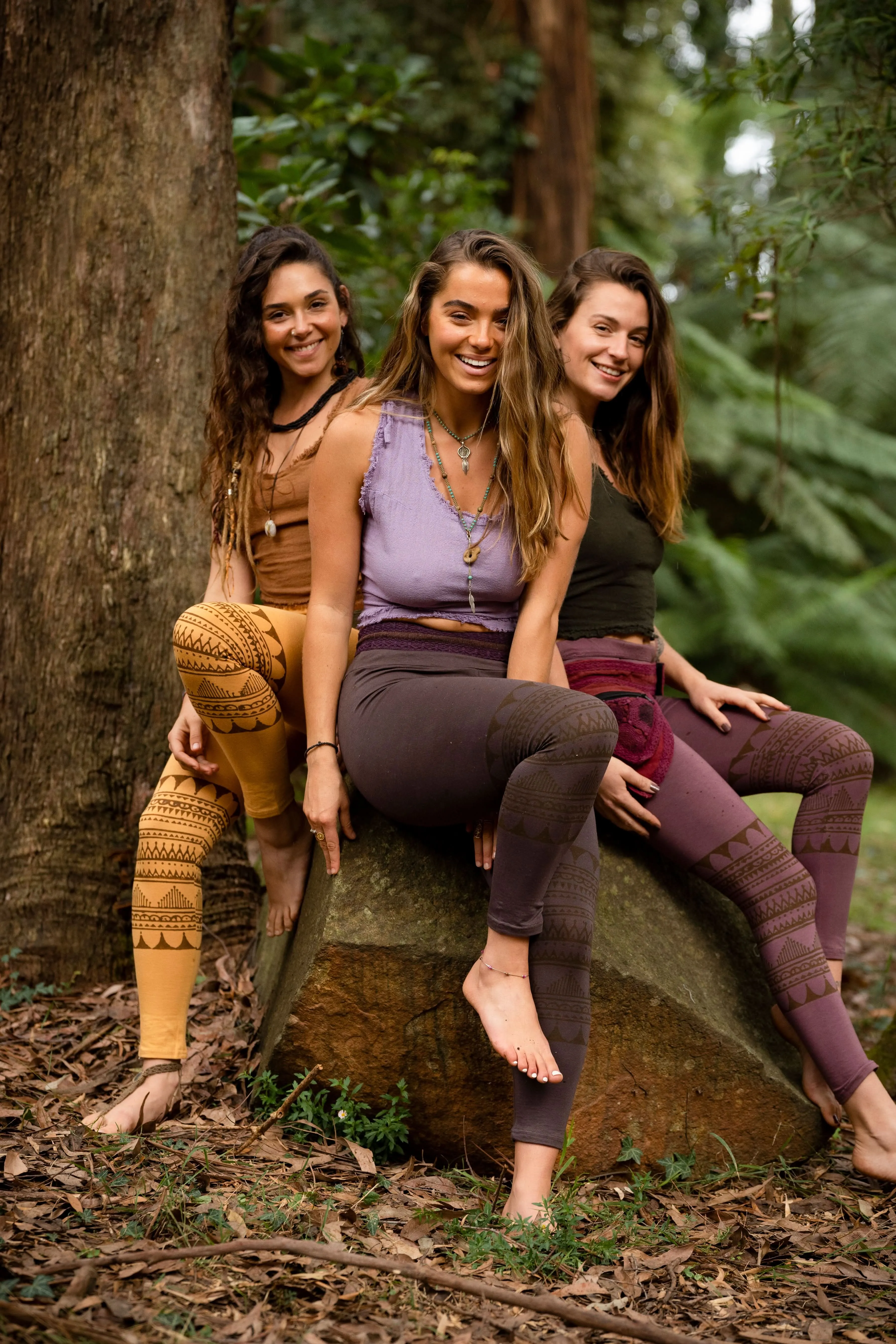 Organic Tribal Leggings - Chocolate