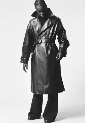 Oversized Vegan Leather Trench