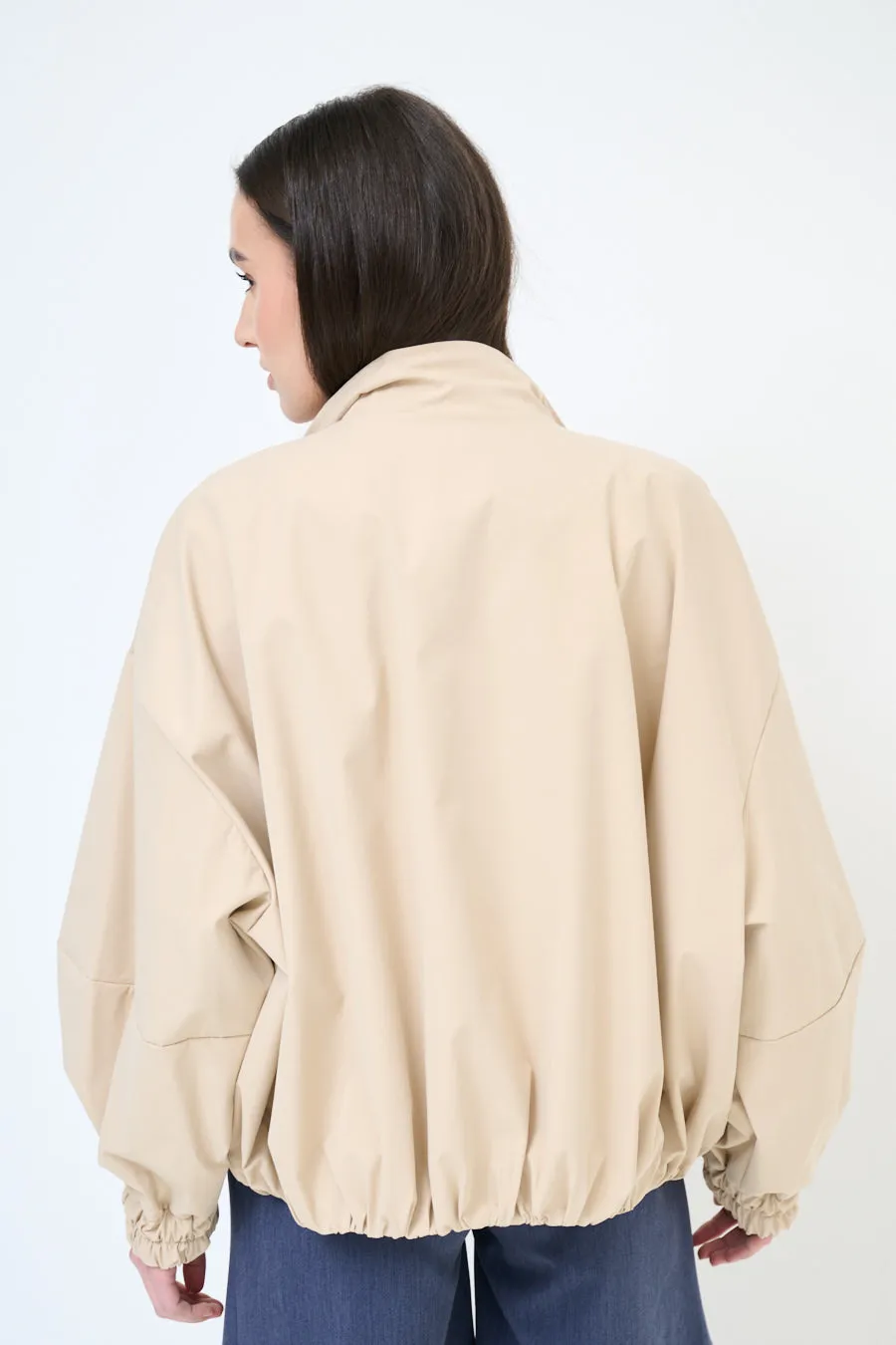 Oversized zip-up bomber jacket wholesale