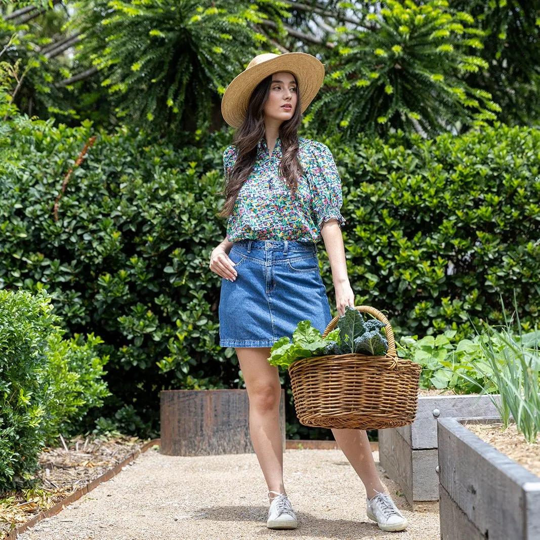 'Park Posy' Liberty Fabrics Peter Pan Collared Blouse