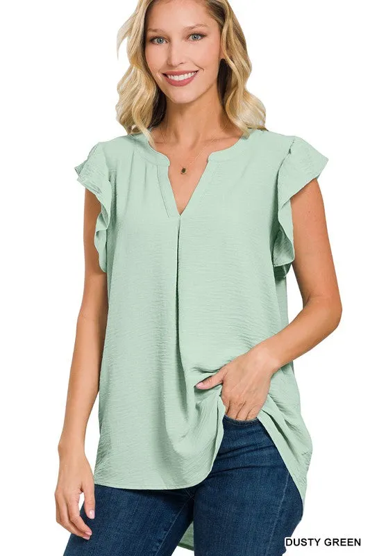 Ruffled sleeve top