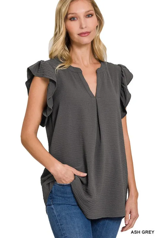 Ruffled sleeve top