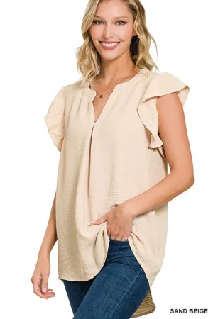 Ruffled sleeve top