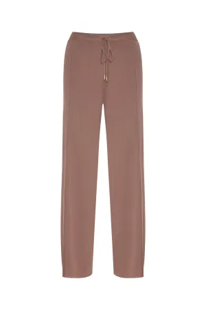 Structured-knit trousers with tie belt