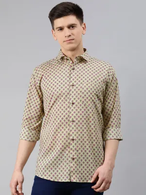 Yellow Cotton Full Sleeves Shirts For Men-Mmf0229