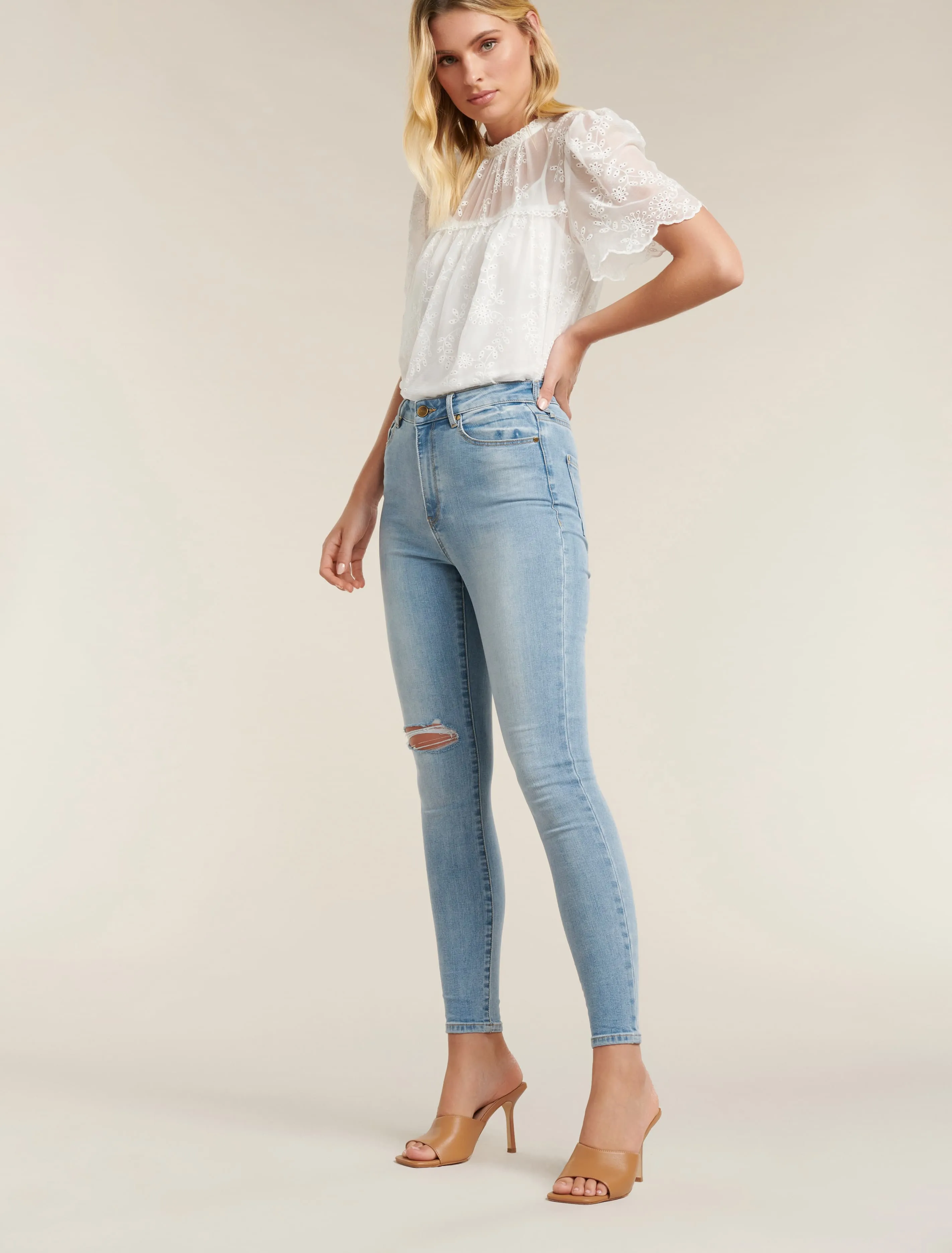 Zoe Mid Rise Ankle Grazer Jean